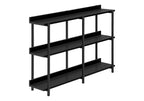47" Black Wood and Metal Frame Console Table With Three Shelves