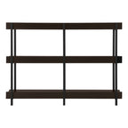 47" Brown and Black Wood and Metal Frame Console Table With Three Shelves