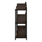 47" Brown and Black Wood and Metal Frame Console Table With Three Shelves
