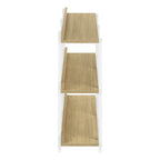 47" Natural and White Wood and Metal Frame Console Table With Three Shelves