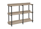 47" Taupe and Black Wood and Metal Frame Console Table With Three Shelves