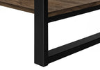 47" Brown and Black Wood and Metal Distressed Sled Console Table With Shelf