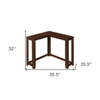 36" Brown Wood Corner Frame Console Table