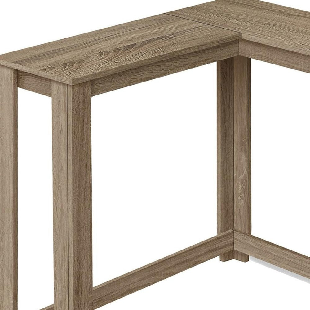 36" Brown Wood Corner Frame Console Table