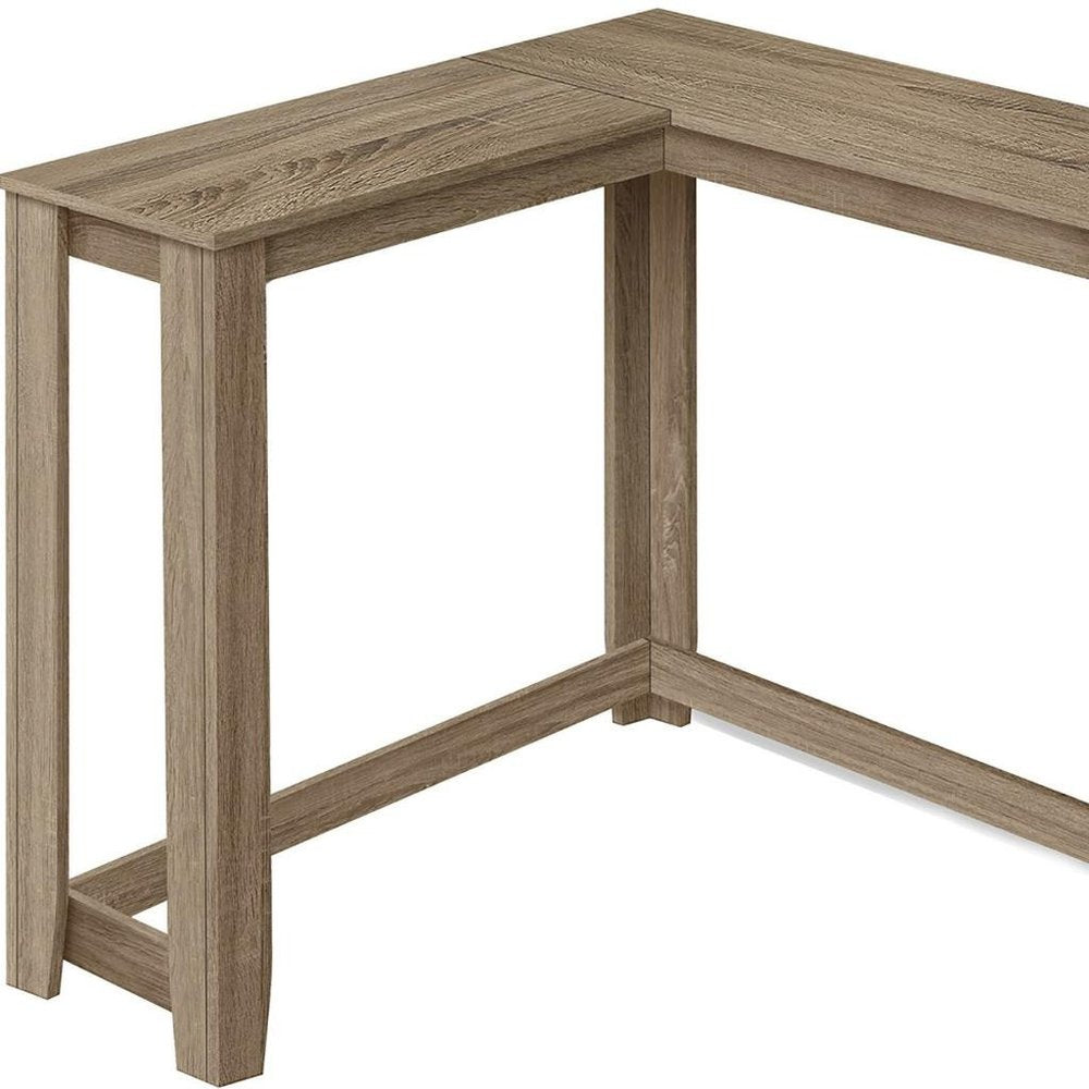 36" Brown Wood Corner Frame Console Table