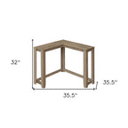 36" Brown Wood Corner Frame Console Table