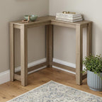 36" Brown Wood Corner Frame Console Table