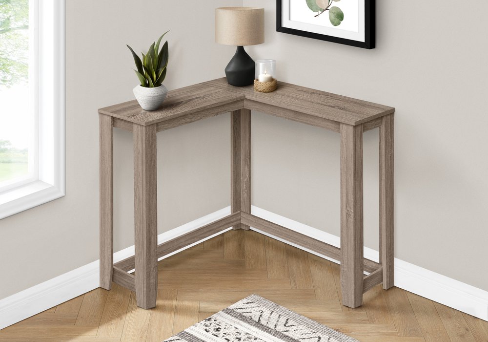 36" Brown Wood Corner Frame Console Table