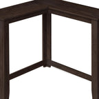 36" Brown Wood Corner Frame Console Table
