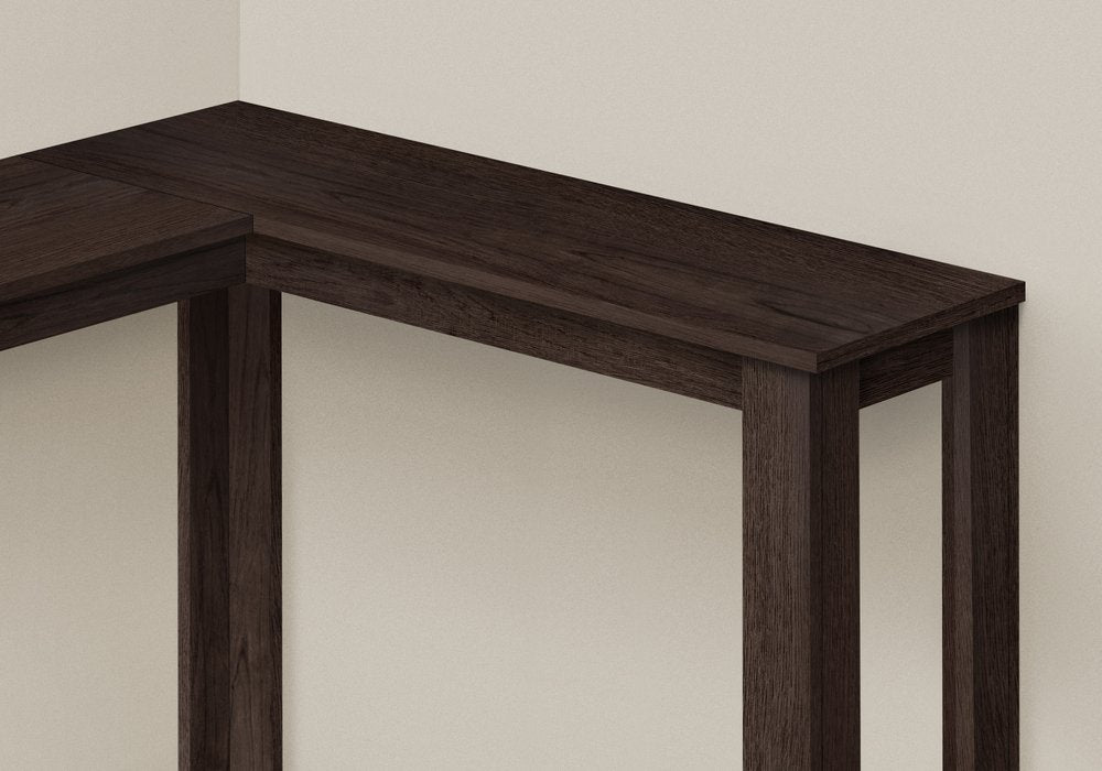36" Brown Wood Corner Frame Console Table