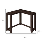 36" Brown Wood Corner Frame Console Table
