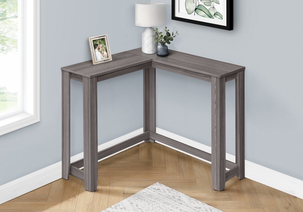 36" Brown Wood Corner Frame Console Table