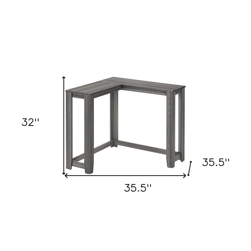 36" Brown Wood Corner Frame Console Table