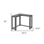 36" Brown Wood Corner Frame Console Table