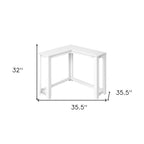 36" Brown Wood Corner Frame Console Table