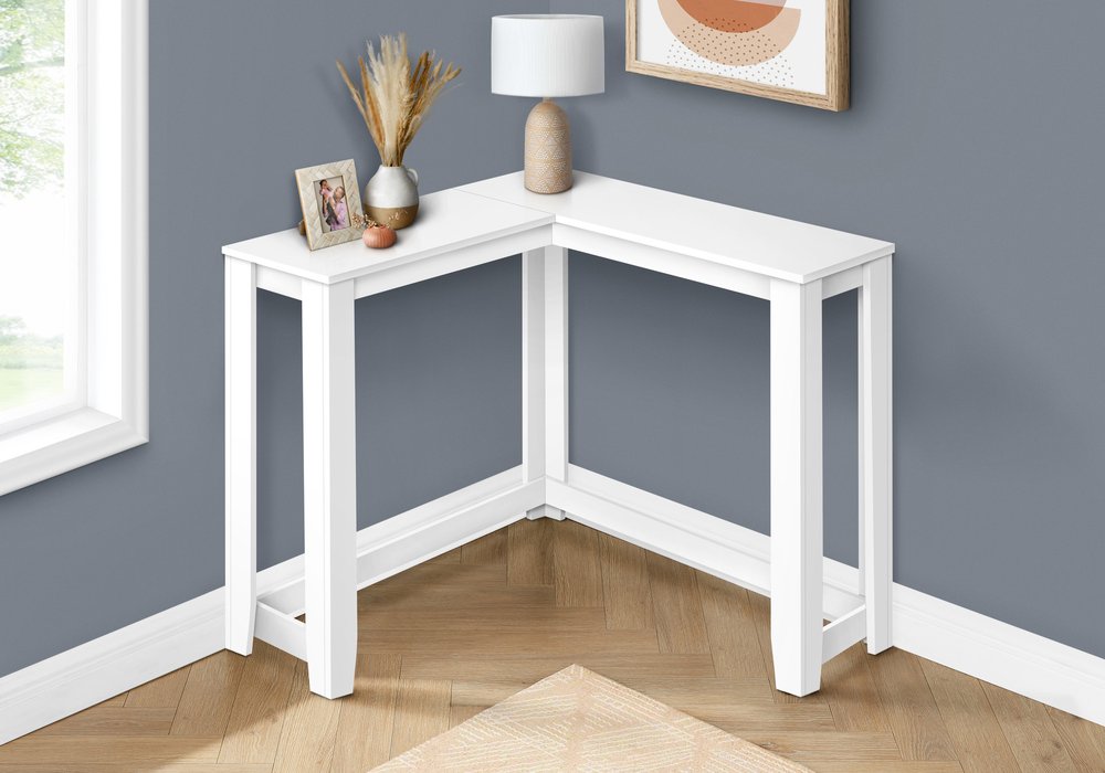 36" Brown Wood Corner Frame Console Table