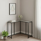36" Gray and Black Wood and Metal Frame Console Table