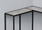 36" Gray and Black Wood and Metal Frame Console Table