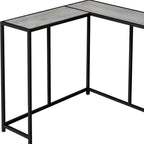36" Gray and Black Wood and Metal Frame Console Table