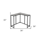 36" Gray and Black Wood and Metal Frame Console Table