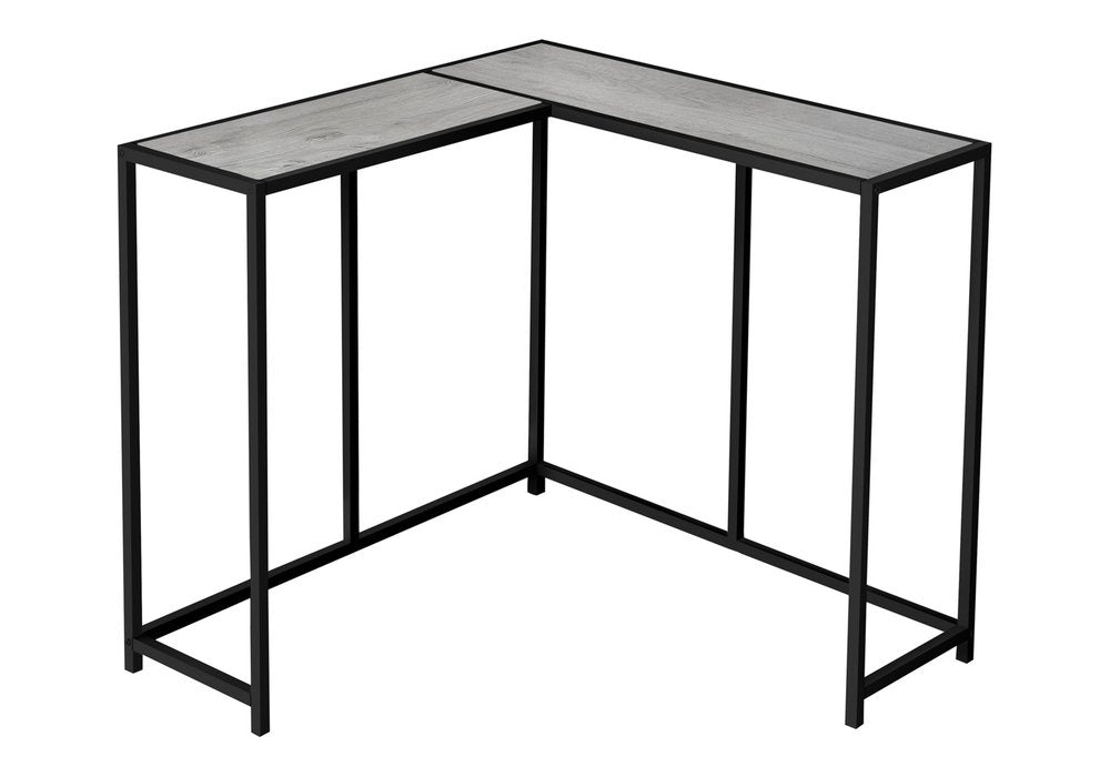 36" Gray and Black Wood and Metal Frame Console Table