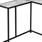 36" Gray and Black Wood and Metal Frame Console Table