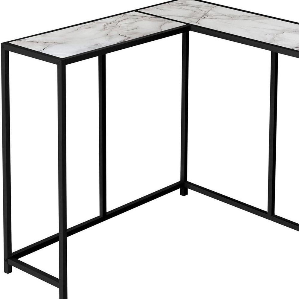 36" Gray and Black Wood and Metal Frame Console Table