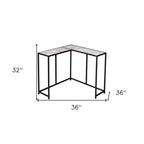 36" Gray and Black Wood and Metal Frame Console Table