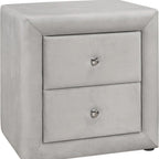 21" Light Gray Wood Two Drawer Nightstand