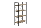 48" Taupe Metal and Wood Four Tier Etagere Bookcase