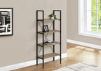 48" Taupe Metal and Wood Four Tier Etagere Bookcase