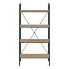 48" Taupe Metal and Wood Four Tier Etagere Bookcase