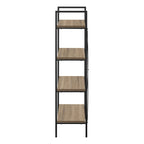 48" Taupe Metal and Wood Four Tier Etagere Bookcase