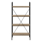 48" Taupe Metal and Wood Four Tier Etagere Bookcase