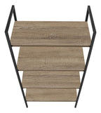 48" Taupe Metal and Wood Four Tier Etagere Bookcase
