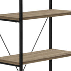 48" Taupe Metal and Wood Four Tier Etagere Bookcase