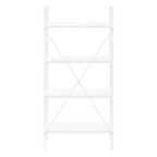 48" White Metal and Wood Four Tier Etagere Bookcase