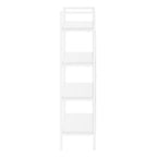 48" White Metal and Wood Four Tier Etagere Bookcase