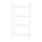 48" White Metal and Wood Four Tier Etagere Bookcase