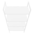 48" White Metal and Wood Four Tier Etagere Bookcase