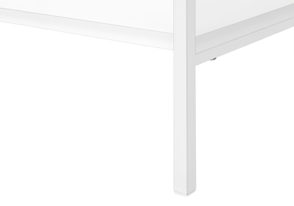 48" White Metal and Wood Four Tier Etagere Bookcase