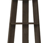 71" Oak Particle Board and Wood Five Tier Corner Bookcase