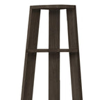 71" Oak Particle Board and Wood Five Tier Corner Bookcase