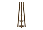 71" Dark Brown Wood Five Tier Corner Bookcase