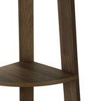 71" Dark Brown Wood Five Tier Corner Bookcase