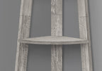 71" Gray Particle Board and Wood Five Tier Corner Bookcase