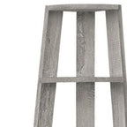 71" Gray Particle Board and Wood Five Tier Corner Bookcase