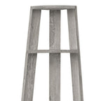 71" Gray Particle Board and Wood Five Tier Corner Bookcase