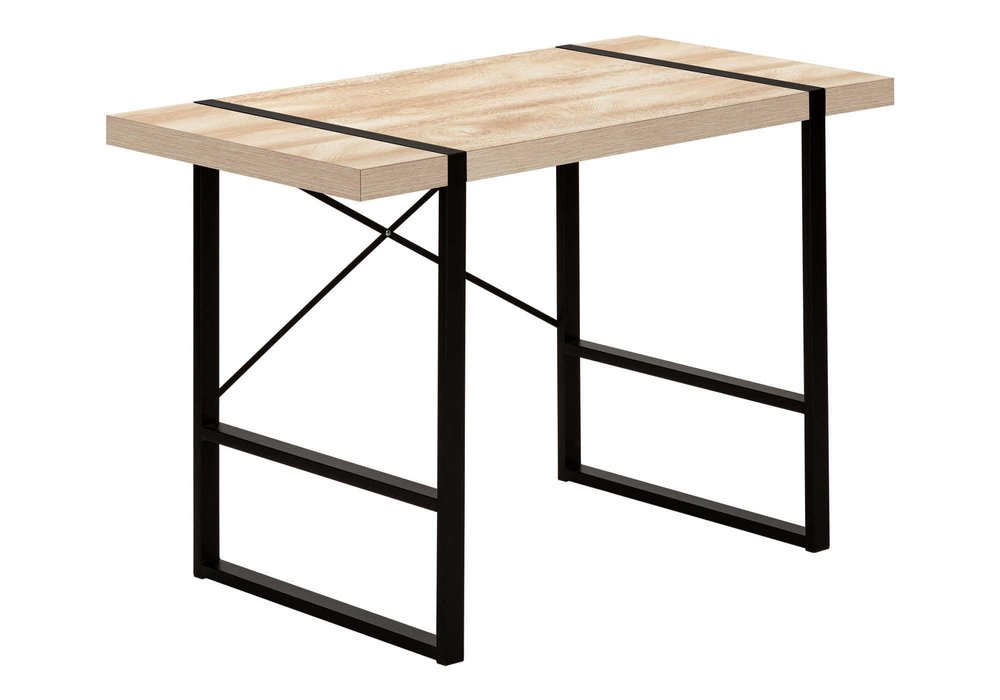 49" Natural and Black Computer Desk