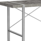 49" Gray and Silver Computer Desk